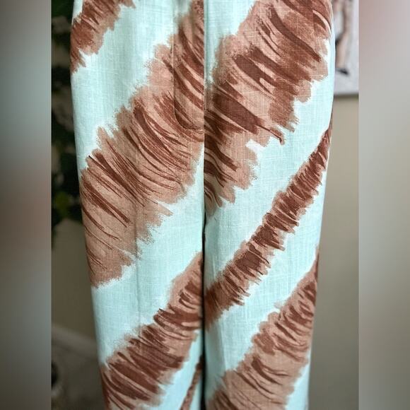 NWT Anthropologie Moon River Coastal Linen Wide Leg Camille Pants Size Medium - Picture 5 of 11
